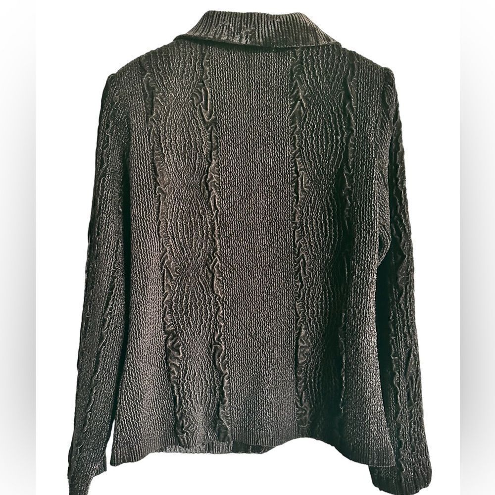 VINTAGE 80s - Harve’ Benard Purple Velour Long Sleeve Blazer w/Broach - Size 12 - Picture 4 of 9